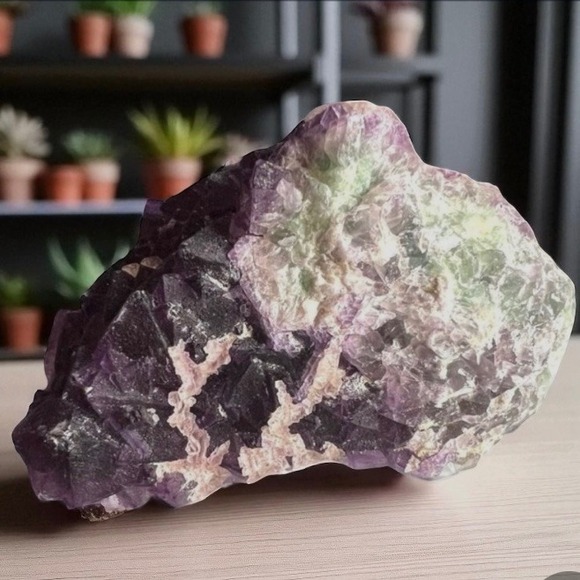 Iridescent‎ Rainbow Fluorite Raw Crystal Specimen Healing Décor - Picture 1 of 16
